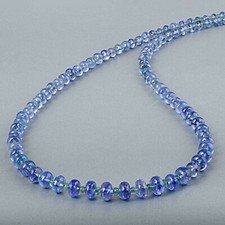 AAA Quality Single Strand Tanzanite And Emerald Gemstone Beads Handmade Necklace