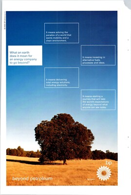 BP British Petroleum beyond petroleum Original Vintage Print Ad 2 pg
