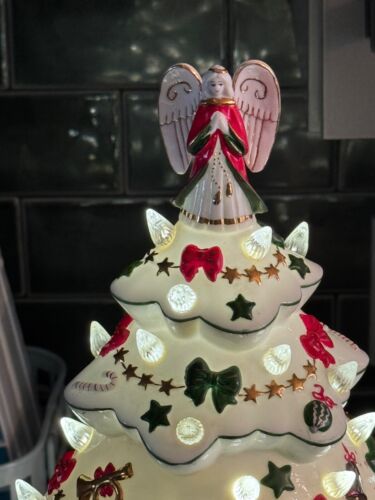 "Árbol mágico de Navidad Danbury vintage como nuevo porcelana blanca iluminada vacaciones 19""" - Imagen 5 de 22