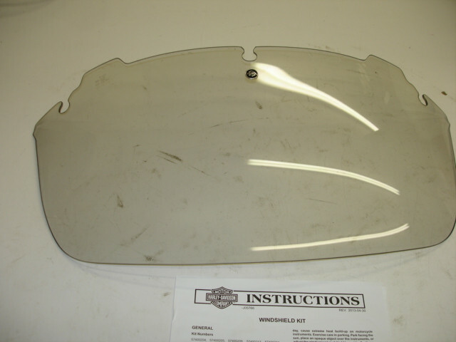 Harley Davidson Genuine OEM Windshield Kit w/ rolled edge P/N 