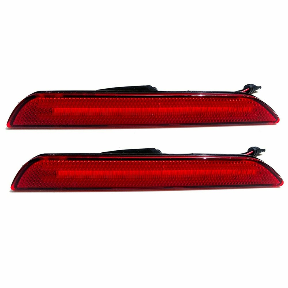 2x Red Lens Reflector Rear Bumper LED Side Marker Light For 2015-2020 Ford Mustang