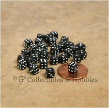 NEW 5mm Deluxe Rounded Edge 30 MINI Dice Black RPG Game 3/16 inch Miniature D6