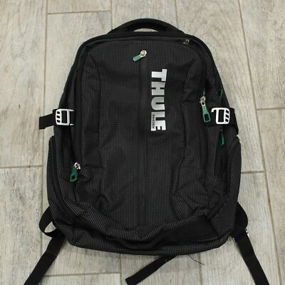 THULE Sweden Black Padded Backpack Bag Laptop Hike Camp Travel School