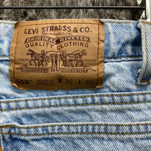 De colección Levis 550 Naranja Tab Hombres Talla 36x30 Calce Relajado LEER 1994 - Imagen 7 de 11