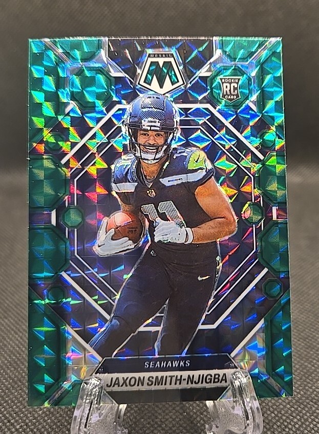 2023 Panini Mosaic Jaxon Smith-Njigba Rookie RC Green Prizm #331 Seahawks