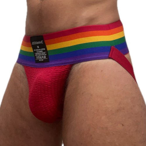 Jockmail Mens Jockstrap Rainbow Pride 3" Waist Sexy Jock strap Underwear - Picture 30 of 38