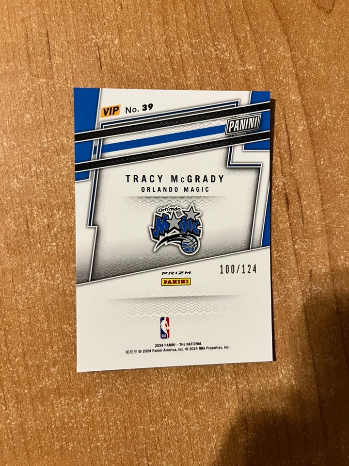 Paquetes dorados VIP nacionales Panini 2024 - Tracy McGrady - #39 Blue Prizm #d/124 Foto 2 de 2
