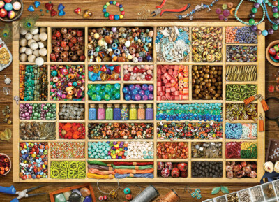 Puzzle Perlen Collage, 1000 Teile, Hobby, Basteln, Kette, Eurographics