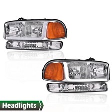Led Drl Chrome Amber Headlightsbumper Lamps Fit For 1999-2007 Gmc Sierrayukon