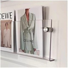 2-Pack Acrylic Magazine Holder Brochure Holder, 17" Record Holder Magazine Ra...