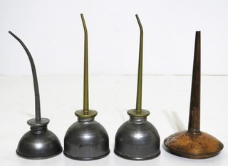 Vintage Oil Can Small Handy Oiler & Funnel Lot clockmaker machinist mechanic
