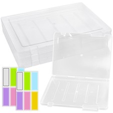 4 Pack A4 Storage Box, Plastic A4 Paper Storage Boxes with Lids & Buckles, Porta