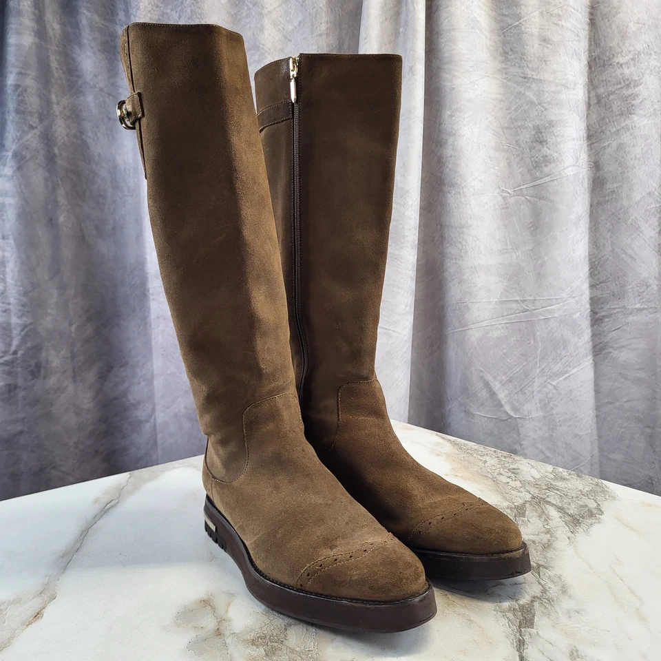 Botas femininas Paciotti Via Sant' Andrea Milano ponta asa camurça joelho alto 38/8 - Imagem 2 de 4