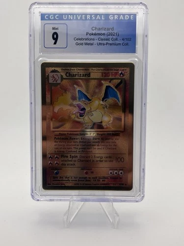 Pokémon TCG 2021 Celebrations UPC Gold Metal Charizard Classic Coil 4/102 CGC 9