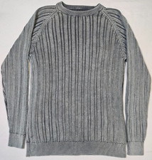 Vintage Sonoma Pullover Sweater Mens L Green Knitted Ribbed Crew Neck Preppy Y2K