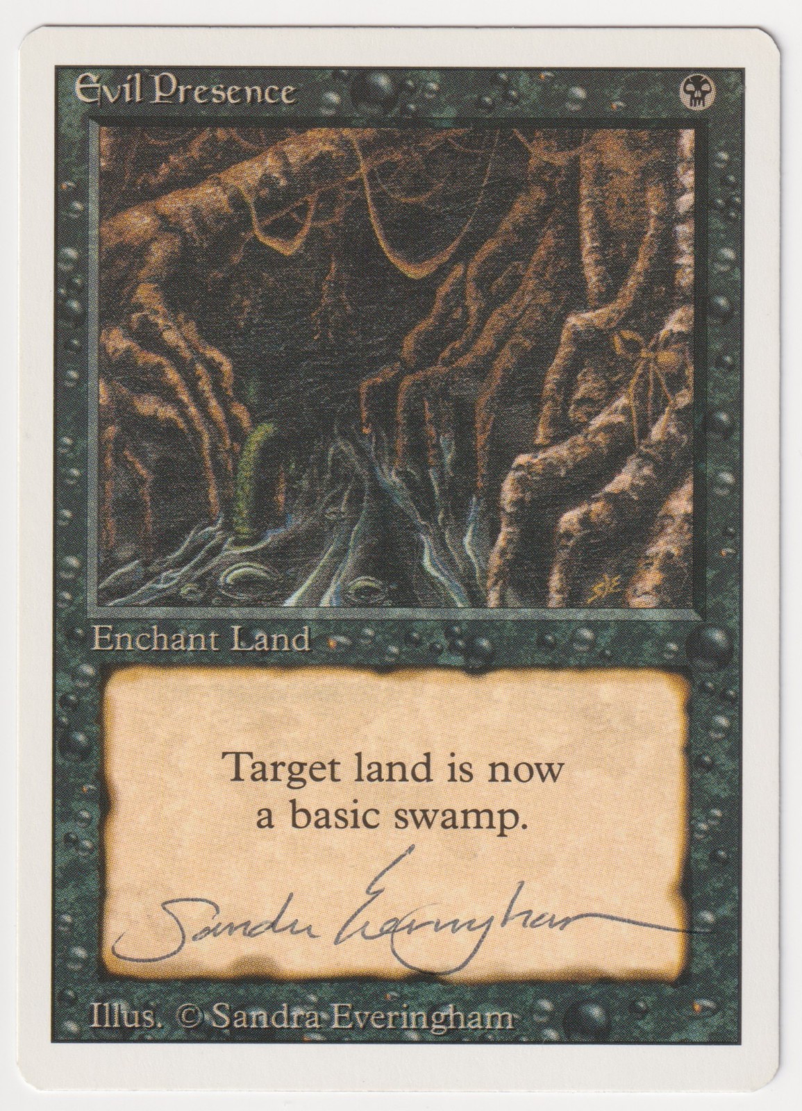 Signed Evil Presence LP Revised Edition Artist Sandra Everingham 1994 MTG Magic!