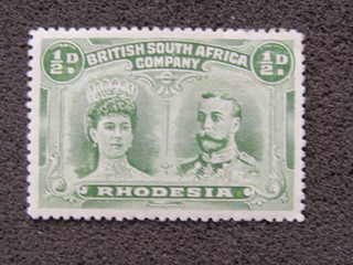1910 S#101 Rhodesia 1/2p Go V green stamp MLH OG VF