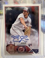 2023 Topps Chrome Update On Card Auto Rookie RC Evan Lee - Nationals. rookie card picture