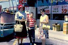 Women & Boy @ Reeves Food Centers, Bowling Green KY, Nehi Soda 1960's 35mm Slide — photo 1