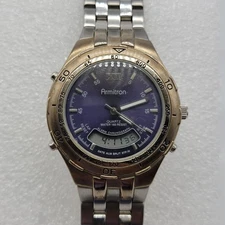 Armitron Men Chronograph Watch 40mm Analog Digital Blue Dial , Runs *