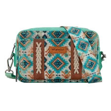 Wrangler Ladies Southwestern Green Dual Sided Print Crossbody Purse WG130-3003GN