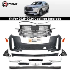 Front Bumper Cover Grille Assembly Grill Kit Set For 2021-2024 Cadillac Escalade