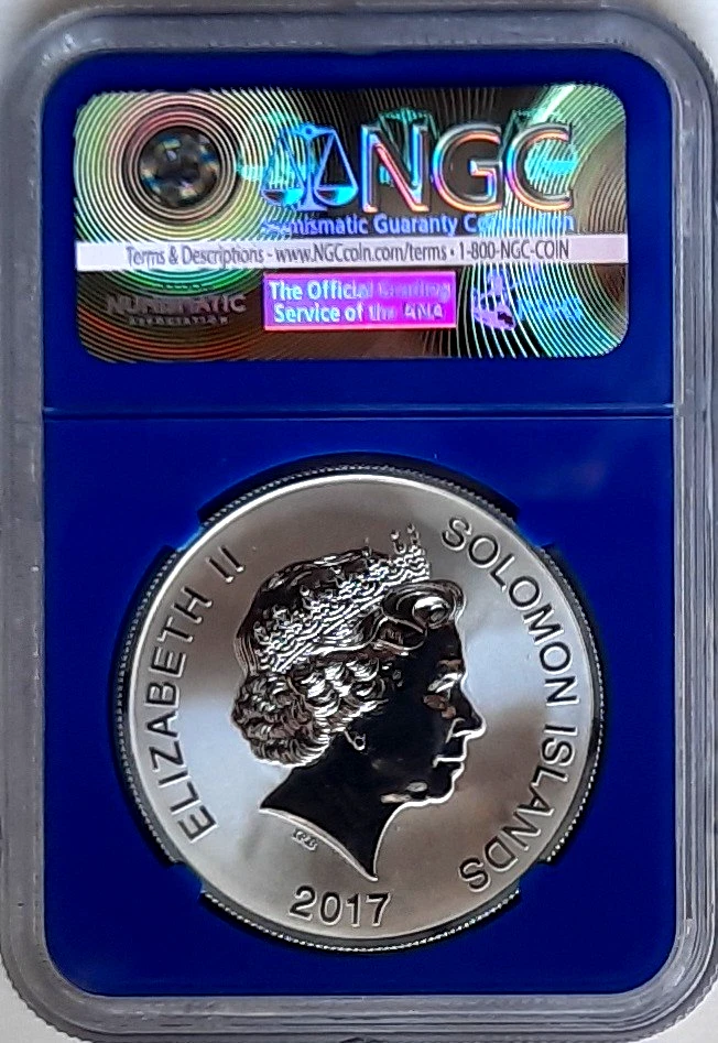 2017 Solomon Island John F. Kennedy Silver Dollar NGC MS 69-First day of Issue - Image 4 of 4