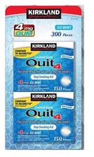 Kirkland Signature Quit 4 mg Gum Ice Mint Nicotine Stop Smoking Aid 300 Pieces
