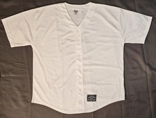 Blank Baseball Jersey New XXL White Button-Down Mesh