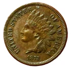 1873 UNITED STATES INDIAN HEAD CENT 1C OPEN 3 ABOUT UNCIRCULATED