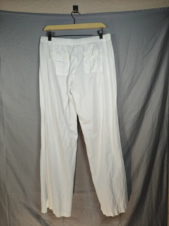 NY & C Linen Blend Wide Leg Boho Beach Comfy Pants Women’s Medium  - Image 2 of 4