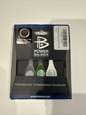 Power Balance 3 Pack ClearM/OliveM/WhiteL Energy Health Band Bracelet New