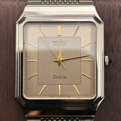 VINTAGE 1984 SEIKO Dolce Quartz 7731-5080 Gold Dial Men's Watch