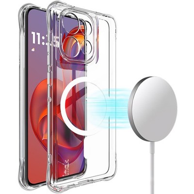 IMAK For Motorola Edge 50 Neo, Shockproof 4 Airbags Clear Magnetic Case Cover