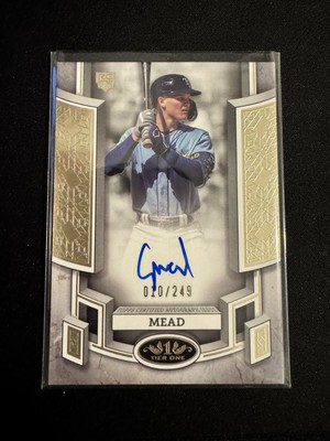 2024 TOPPS TIER ONE CURTIS MEAD RC BREAKOUT AUTO /249 #BOA-CME TAMPA BAY RAYS
