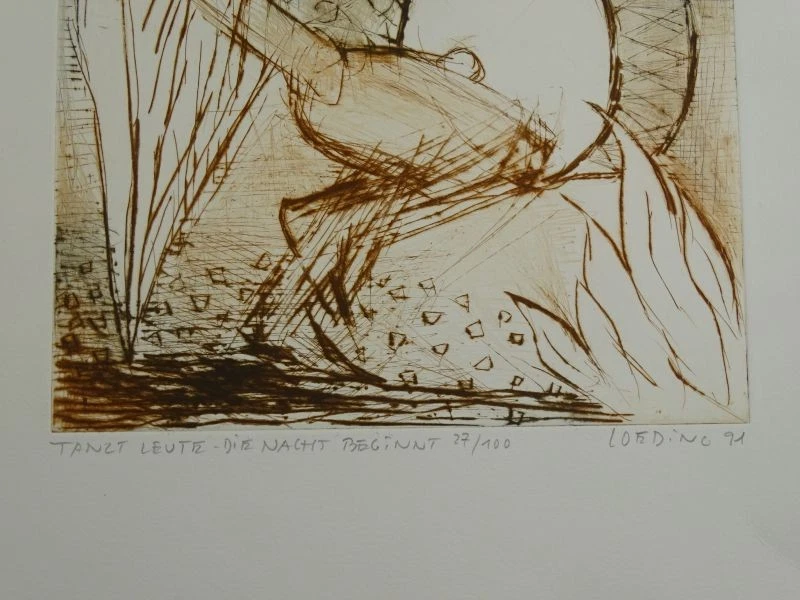 Tanzt Leute Nacht beginnt - Löding - Radierung signiert - Mappe Zwei B53 - 1991 - Bild 3 von 4