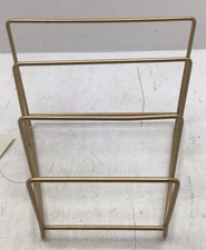 Square Metal Magazine Rack In Gold Finish - Small Defects