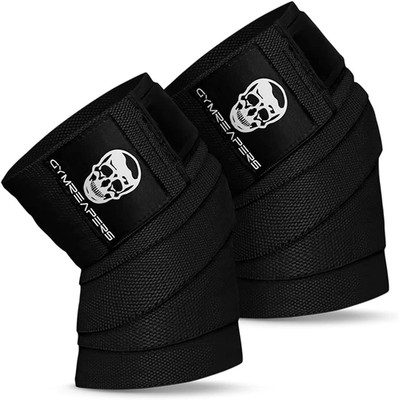 Gymreapers Knee Wraps for Squats and Powerlifting 72 Inch Compression Wraps with