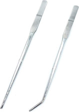 Long Reptiles Feeding Tongs Stainless Steel Straight and Curved Tweezers Set Pol
