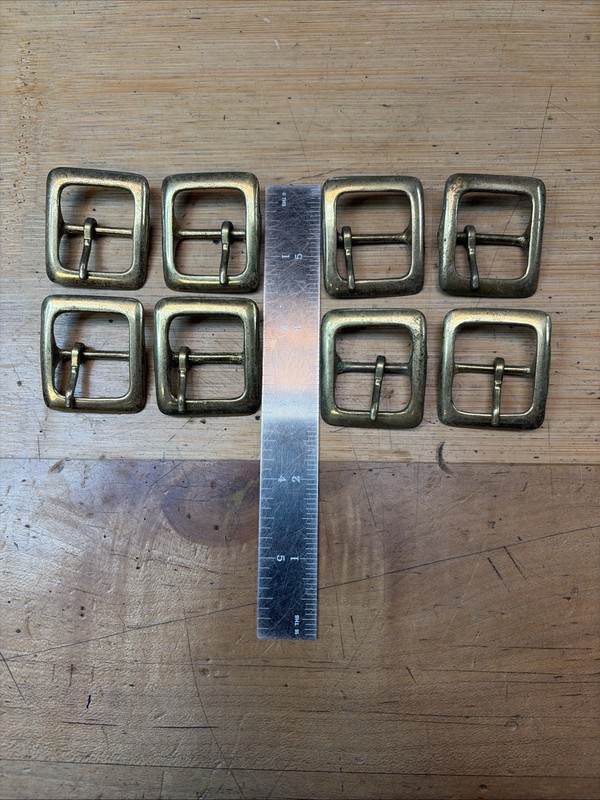 NORTH & JUDD NOS SOLID BRASS 8 BUCKLES 7/8 INCH VINTAGE STOCK 1960-70’s