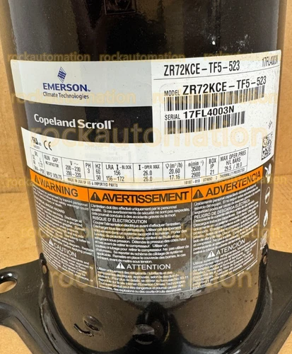 EMERSON COPELAND SCROLL Compressor ZR72KCE-TF5-523 Free Tax #HT