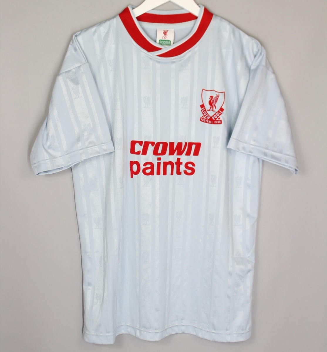 LIVERPOOL ENGLAND 1987/1988 AWAY FOOTBALL SHIRT JERSEY REPLICA SCORE DRAW