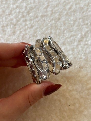 true vintage plastic silver round hair claw clip 80s 90s authentic - Picture 3 of 10