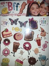 NEW 25 ct BFF Best friend temporary tattoos foodie donuts cakes cookies drinks