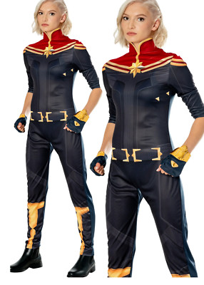 Rubies Captain Marvel Jumpsuit Mit Handschuhen Damen Superheld Kostüm Multi
