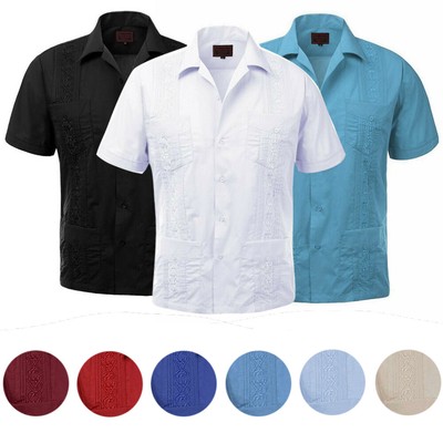 Guayabera Boys & Kids Cuban Beach Wedding Casual Short Sleeve Button Up Shirt