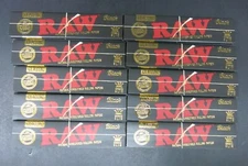 10 Packs Raw Classic Black King Size Natural Unrefined Rolling Papers