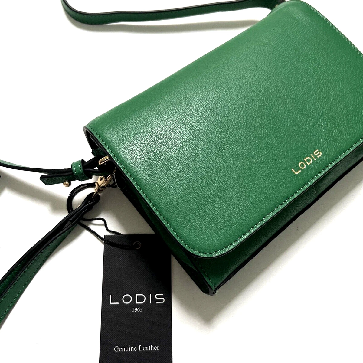 NWT Original LODIS Harper Flap Crossbody Bag 100% Leather Wristlet