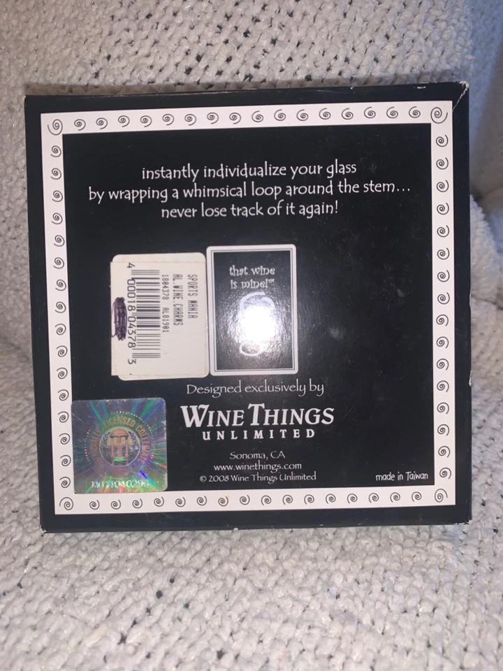 Nuevo en caja Dijes de copa de vino de la Universidad de Alabama por Wine Things Unlimited 6 dijes Foto 4 de 4