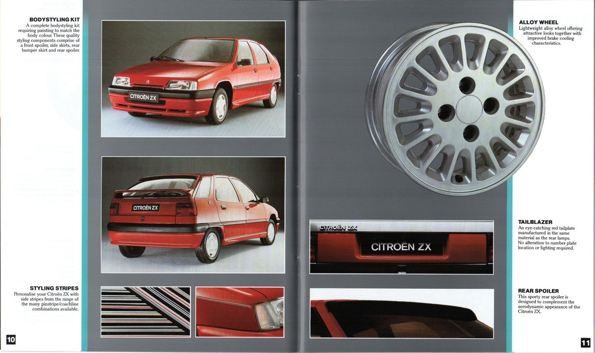 Citroen ZX Accessories 1991-92 UK Market Sales Brochure | eBay